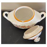 Pair of Vintage Bomboniere Gallo Lit Floral Dishes with Lids