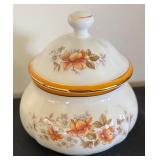 Pair of Vintage Bomboniere Gallo Lit Floral Dishes with Lids