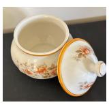 Pair of Vintage Bomboniere Gallo Lit Floral Dishes with Lids