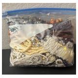 Lot of 3 Bags of Mixed Costume Jewelry Assortments for Repair or Repurpose