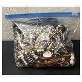 Lot of 3 Bags of Mixed Costume Jewelry Assortments for Repair or Repurpose