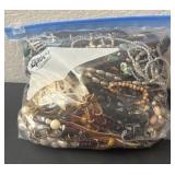 Lot of 3 Bags of Mixed Costume Jewelry Assortments for Repair or Repurpose