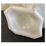 Consolidated Glass Milk Glass Candy Dish with Lid and Hand-Painted Floral Design