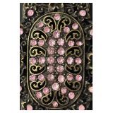 Vintage Ornate Pendant with Pink Rhinestones