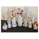 Collection of 7 Vintage Porcelain Lady Figurines