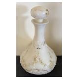 Set of 5 Vintage Victorian Painted Glass Decanters