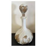 Set of 5 Vintage Victorian Painted Glass Decanters