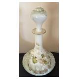 Set of 5 Vintage Victorian Painted Glass Decanters