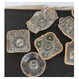 Collection of Crystal Dishes with Gold Accents