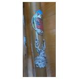 Set of 4 Vintage Hiking and Walking Sticks with Souvenir Badges