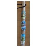 Set of 4 Vintage Hiking and Walking Sticks with Souvenir Badges