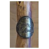 Set of 4 Vintage Hiking and Walking Sticks with Souvenir Badges