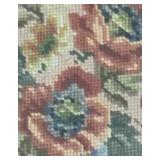 Framed Floral Needlepoint Artwork in Oval Frame