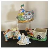 Collection of 4 Vintage Ceramic Planter Figurines
