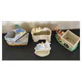 Collection of 4 Vintage Ceramic Planter Figurines