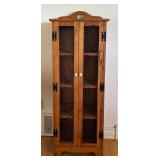 Vintage Wooden Cabinet with Chicken Wire Doors