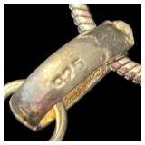 Sterling Silver Necklace with Multi-Stone Artistic Pendant