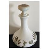Set of 5 Vintage Victorian Milk Glass Decanters / Dresser Bottles
