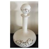 Set of 5 Vintage Victorian Milk Glass Decanters / Dresser Bottles