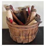 Collection of 16 Vintage Wooden Textile Spools