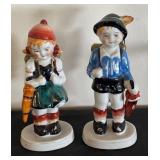 Pair of Vintage Porcelain Boy and Girl Figurines