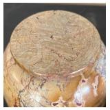 Polished Stone Lidded Jar with Marble Pattern