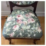 Victorian-Style Upholstered Chair with Floral Pattern