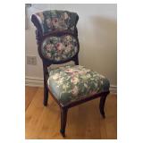Victorian-Style Upholstered Chair with Floral Pattern