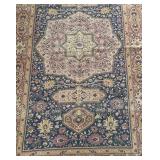Vintage Tapestry Rug with Floral Medallion Design