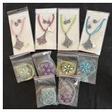Lot of 10 Fashion Jewelry Necklace and Earring Sets Assorted Colors