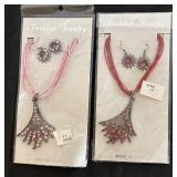Lot of 10 Fashion Jewelry Necklace and Earring Sets Assorted Colors