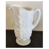 Vintage Milk Glass Pitchers and Lidded Candy Dish Set