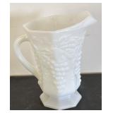 Vintage Milk Glass Pitchers and Lidded Candy Dish Set