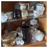 Collection of Vintage Decorative Glassware, Porcelain, and Ceramic Items