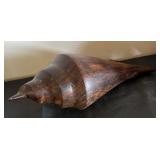 Seaside Decor Collection with Framed Shell Art, Otagiri Vase, Wood Fish Sculptures, and Nautilus Shell