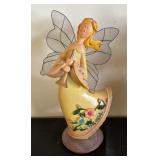 Set of 5 Decorative Winged Fairy Figurines with Floral Accents