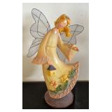 Set of 5 Decorative Winged Fairy Figurines with Floral Accents