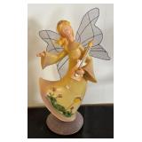 Set of 5 Decorative Winged Fairy Figurines with Floral Accents