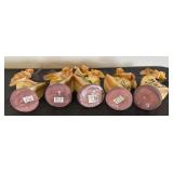 Set of 5 Decorative Winged Fairy Figurines with Floral Accents