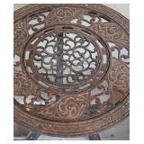 Vintage Cast Iron Outdoor Side Table with Decorative Top