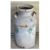 Vintage Metal Milk Jug with Grape Design