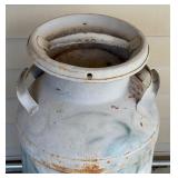Vintage Metal Milk Jug with Grape Design