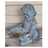 Resin Garden Sculpture of Girl with Bowl