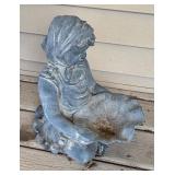 Resin Garden Sculpture of Girl with Bowl