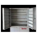 Vintage Guaranteed Tune-up Service Metal Cabinet by Bonded Parts Company