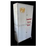 Vintage Guaranteed Tune-up Service Metal Cabinet by Bonded Parts Company