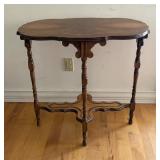 Vintage Wooden Accent Table with Ornate Legs