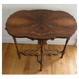 Vintage Wooden Accent Table with Ornate Legs