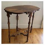 Vintage Wooden Accent Table with Ornate Legs