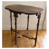 Vintage Wooden Accent Table with Ornate Legs